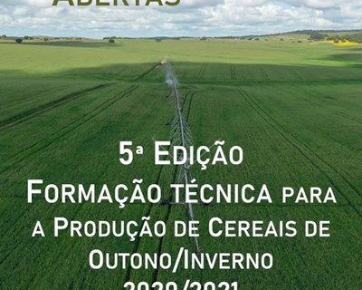 Abertas as inscrições para a 5.ª edição da formação técnica para a produção de cereais de outono/inverno