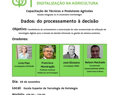 Ação de Capacitação de Técnicos e Produtores Agrícolas com o tema "Dados: do processamento à decisão"