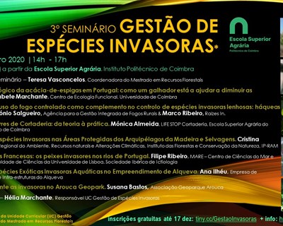 Agrária de Coimbra promove 3.º Seminário “Gestão de Espécies Invasoras”