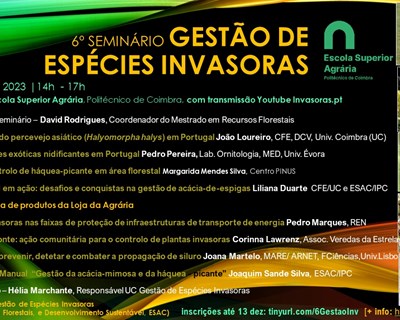 Agrária de Coimbra promove 6.º Seminário “Gestão de Espécies Invasoras”
