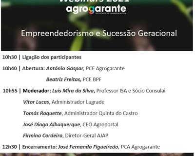 Agrogarante organiza webinar sobre Empreendedorismo e Sucessão Geracional