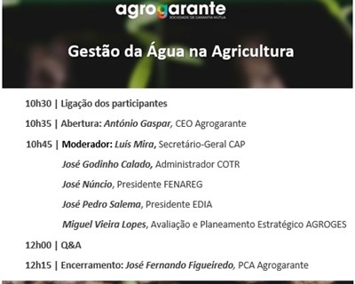 Agrogarante promove evento sobre gestão da água na agricultura