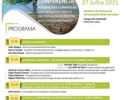 Conferência “Alterações climáticas: Que desafios para o setor agroflorestal nos próximos anos?”
