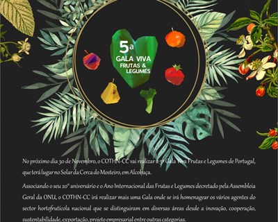 COTHN|CC realiza 5ª Gala Viva Frutas e Legumes de Portugal