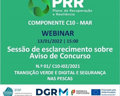 DGRM organiza webinar sobre transição verde e digital e segurança nas pescas