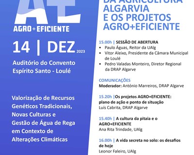 DRAP Algarve organiza seminário “Desafios da Agricultura Algarvia e os Projetos AGRO+EFICIENTE”