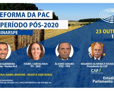 Eurodeputados portugueses e CAP abordam reforma da PAC em webinar