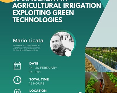 GreenUPorto/FCUP organiza o curso "Sustainable wastewater management in agricultural irrigation exploiting green technologies"