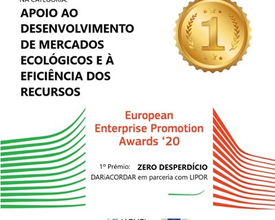 Projeto Zero Desperdício vence os European Enterprise Promotion Awards 2020 do IAPMEI