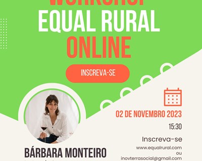Próximo workshop ‘EQUAL RURAL’ a 2 de novembro