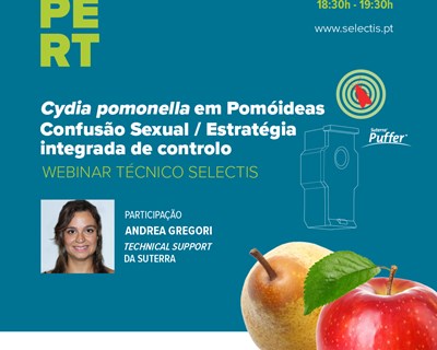 Selectis realiza webinar técnico sobre Cydia pomonella em Pomóideas