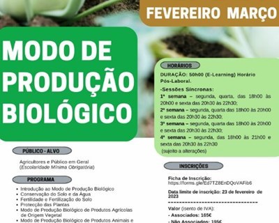 2ª Edição do Curso E-Learning de Modo de Produção Biológico 2023
