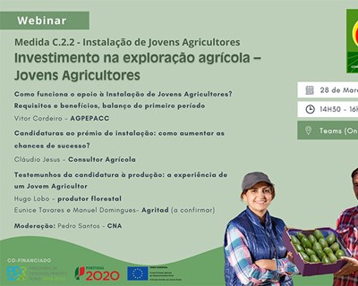 CNA promove webinar sobre investimento na exploração agrícola para jovens agricultores
