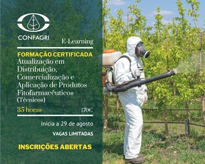 Confagri promove formação online sobre fitofarmacêuticos para técnicos do setor agrícola