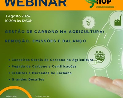 Webinar "Gestão de Carbono na Agricultura: remoção, emissões e balanço"
